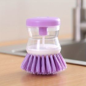 QuickClean Auto-Soap Brush – Multi-Use for Dishes, Pots, and Basins (Color: Purple)