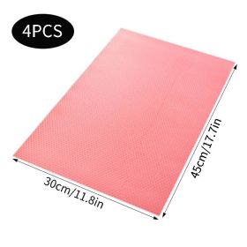 4/8/12 Pcs Waterproof Refrigerator Liners: Washable Mats for Refrigerator Shelves and Cabinets (Color: Pink)