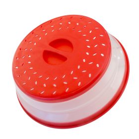 Collapsible Microwave Splatter Cover For Food; Multifunctional Silicone Folding Fresh-keeping Cover; Oil-proof Splash-proof Cover (Color: Red)