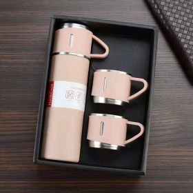 Thermal Cup with Gift Box Set (Color: Pink + Gift Box + 2 Cup Covers)