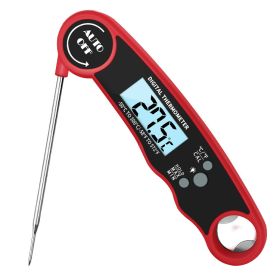 Fast and Accurate Digital Meat Thermometer with Waterproof Probe for Grilling, Baking, and Kitchen Mastery (Color: Red)