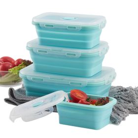 Adjustable Reusable Food Storage Container-Microwavable, BPA-Free (Color: Blue, size: 1200ML)