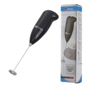 Stainless Steel Handheld Blender: Coffee Frother & Egg Whisk (Color: Black)