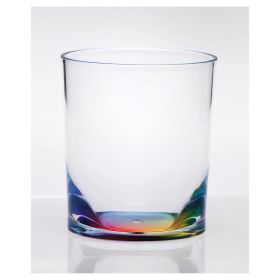 Charming Oval Halo 12oz Acrylic Drinking Glasses – Set of 4 BPA-Free Tumblers for Any Occasion (Color: as Pic)