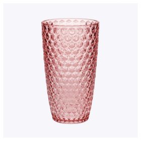 Chic Diamond Cut 19oz Acrylic Glass Set – Set of 4 BPA-Free Drinking Tumblers (Color: as Pic)