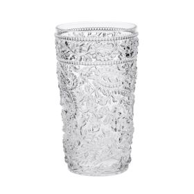 Elegant Paisley Acrylic Hi-Ball Glass Set – 4-Piece (17oz) for Refreshing Drinks (Color: as Pic)