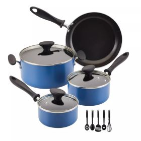 12pc Nonstick Aluminum Cookware Set – Prestige Tools for Gourmet Cooking (Color: Blue)