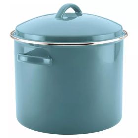 16qt Porcelain Enamel Covered Stock Pot (Color: Aqua)