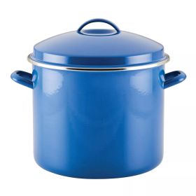 16qt Porcelain Enamel Covered Stock Pot (Color: Blue)