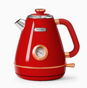 1200W Ruby Red Electric Kettle Retro Water Thermograph Dial LED Automatic Off Lamp SUS304 Food Grade 1.7L / 57.5 oz Ruby Red Quick Boiling Cordless (PSUXSH001H10A: PSUXSH001R10A)