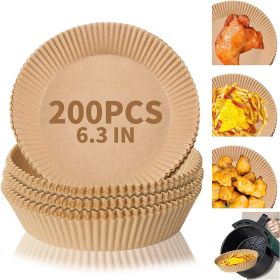 200 Pcs. Non-stick Air Fryer Disposable Paper Liners, 6.3" Round Air Fryer Parchment Paper (type: 200Pcs)