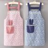 Cute Rabbit Ears Apron: Adjustable Polyester Cotton Chef Apron with Large Pockets