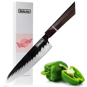 Qulajoy 8" Japanese Professional Hand Forged High Carbon Steel Chef Knife with Ebony Handle. (Option: Chef)